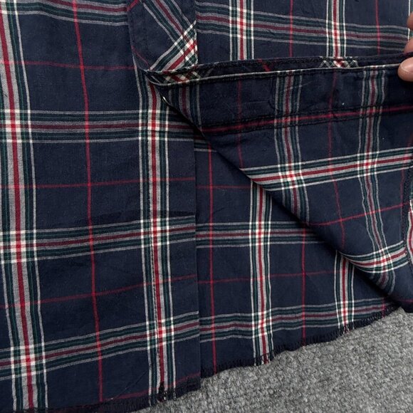 VTG Wrangler Short Sleeve Men Pearl Snap Up Shirt Adult Western Plaid Blue Red L - Picture 12 of 13